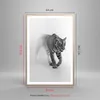 Gerahmtes Poster - Rahmen in heller Eiche - Tiger Monochrom Produktbild-Vorschau 5