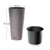 A tall, textured planter with an inner pot, shown with dimensions indicated. Produktbild-Vorschau