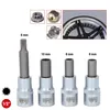 A collage of images showing specialized lug nuts, a wheel, and a set of socket wrenches. Voir les images du produit