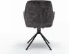 Rear view of a dark gray velvet armchair with a black metal base. Produktbild-Vorschau