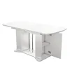 A white oval dining table with storage cabinets on the sides, shown against a white background. Produktbild-Vorschau