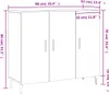 vidaXL Sideboard Blanc 90x34x80 cm Bois composite Voir les images du produit 8