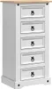 vidaXL Comodino  Bianco 53 x 39 x 103 cm Legno massello di Anteprima dell’immagine prodotto 2