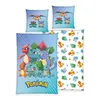 A collection of Pokémon bedding items, including pillowcases and a duvet cover, displayed against a white background. Produktbild-Vorschau