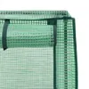 A close-up view of the corner of a green greenhouse attachment for a raised garden bed. Produktbild-Vorschau