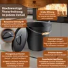 BLACK OAK Ascheeimer FOGO 10L – Schwarz mit Deckel, Produktbild-Vorschau 5