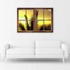 Leinwandbild fenster - blick auf palmenblätter 120x80 cm Produktbild-Vorschau 2