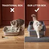 Katzenklo Edelstahl XXL, 60 × 40 × 26 cm, Katzenklo mit Produktbild-Vorschau 3