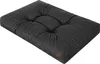 A dark gray rectangular dog mattress with tufted cushioning is shown from a slightly elevated side angle on a white background. Náhľad obrázku produktu