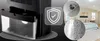 A dehumidifier with a water tank, a shield icon, and close-up images of mold and condensation in a bedroom. Voir les images du produit