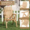 Chaise de jardin COSTWAY en bois, fauteuil de jardin Voir les images du produit 4