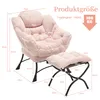 LVHOM Fauteuil de relaxation avec pouf, fauteuil de Voir les images du produit 9