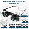Lupenbrille mit Licht, Stirnbandlupe Lupe, Uhrmacherlupe Produktbild-Vorschau 6