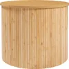 A round bamboo side table with a natural wood finish. Náhľad obrázku produktu