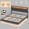 Schwebebett 180x200 Polsterbettgestell mit RGB LED Produktbild-Vorschau 2