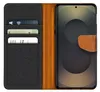 A flip case for a smartphone, showing the inside with card slots and the phone in place. Produktbild-Vorschau