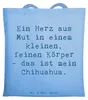 Mr. & Mrs. Panda Tote Bag Spruch Chihuahua Herz - Sky Blue Produktbild-Vorschau 1