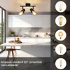 ZMH Lampa Sufitowa Czarna Metalowa 2 Płomienna Vintage E27 Podgląd zdjęcia produktu 11