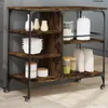 A kitchen cart with shelves and various kitchen items. Podgląd zdjęcia produktu