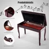 Piano-Bank aus Massivholz, Klavierhocker mit gepolstertem Produktbild-Vorschau 7