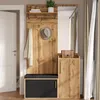 Merax Vestiaire compact avec crochets et étagères, Voir les images du produit 2