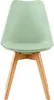 A single light green chair with wooden legs against a white background. Náhled obrázku produktu