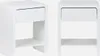 Two white nightstands are shown against a white background. Produktbild-Vorschau