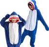 Pigiama Onesie Kigurumi Costume Travestimento Squalo Blu Anteprima dell’immagine prodotto 1