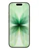 A smartphone with a green wallpaper displayed on its screen, set against a white background. Produktbild-Vorschau