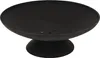 A black metal fire bowl on a pedestal. Produktbild-Vorschau