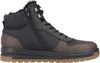 A single black and brown high-top boot with a zipper on the side. Podgląd zdjęcia produktu
