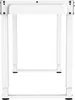 A white adjustable desk frame shown from the front. Voir les images du produit