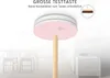 A smoke detector is shown on the ceiling, with a broomstick being used to press a large test button. A smaller inset image shows a broom. Produktbild-Vorschau