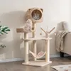 COSTWAY 121 cm hoher Kratzbaum, Kletterbaum mit Katzenhöhle Produktbild-Vorschau 2