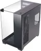 A black computer case with a transparent glass front and top. Produktbild-Vorschau