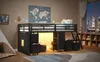 Hoogslaper 90 x 200 cm met 7 stoffen lades, een boekenkast, Productafbeelding-voorbeeld 12