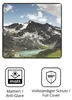 Product marketing image showing a mountain landscape and two feature icons. Anteprima dell’immagine prodotto