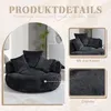Product details of a black chenille lazy sofa with cushions. Podgląd zdjęcia produktu