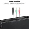 Three audio jacks are shown emerging from a black bag, with text describing the product's portability. Náhled obrázku produktu