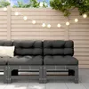 vidaXL Mittelsofas mit Kissen 2 Stk. Grau Massivholz Kiefer Produktbild-Vorschau 2