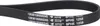 A close-up of a black ribbed belt with white text printed on it. Produktbild-Vorschau