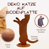 Edelrost Katze "Feline" | auf Bodenplatte | Metall Wohn- Produktbild-Vorschau 4