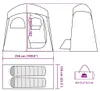 vidaXL Tenda da doccia 2 persone Grigio e arancione Anteprima dell’immagine prodotto 6