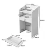 Rednerpult Weiß MDF 59x38,8x104,4cm, Schublade mit Schloss Produktbild-Vorschau 6