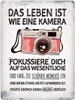 Das Leben ist wie eine Kamera Metallschild XXL mit Kamera Produktbild-Vorschau 1