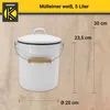 Karl Krüger M5 Emaillierter Mülleimer mit Deckel, weiß, 5 Produktbild-Vorschau 5