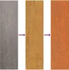 Three vertical panels showing a progression of color change, from gray to brown to orange, with arrows indicating the transition. Voir les images du produit