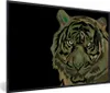 MuchoWow® MuchoWow® Gerahmtes Poster Tiger - Schwarz - Grau Produktbild-Vorschau 1