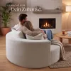 Relaxační křeslo tectake®, potah bouclé, průměr 127 x 60 Náhled obrázku produktu 7