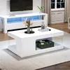 Couchtisch 50x100x35cm Weiß Hochglanz Lounge-Set Produktbild-Vorschau 5